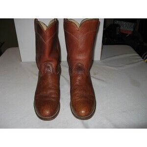 Mens Cavenders Brown Leather Ostrich Cowboy Western Boots Size 9D 11939